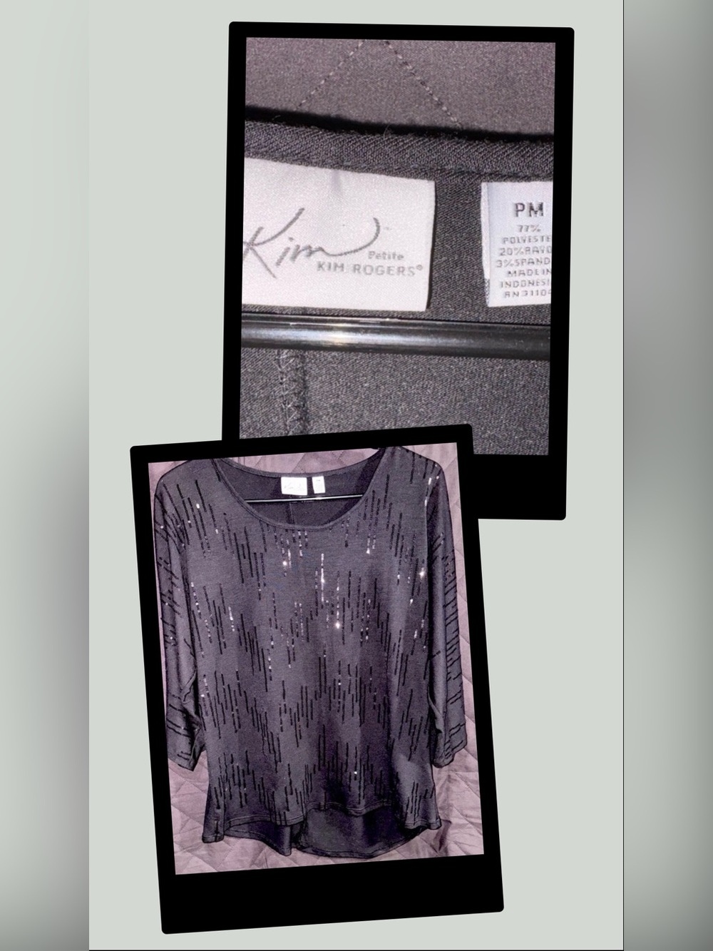 Black‎ Sequin Women’s long sleeve top #1521